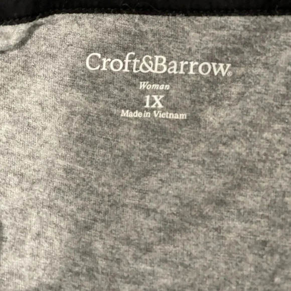 Croft & Barrow Quarter Sleeve V-Neck Printed Top Size 1x - Picture 4 of 4